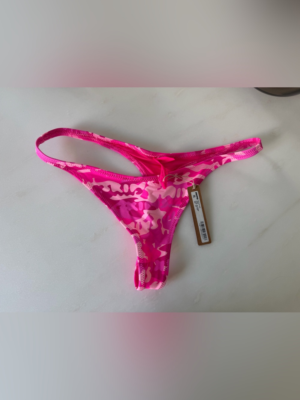 SKIMS Hot Pink Camo Thong Bikini Bottom
